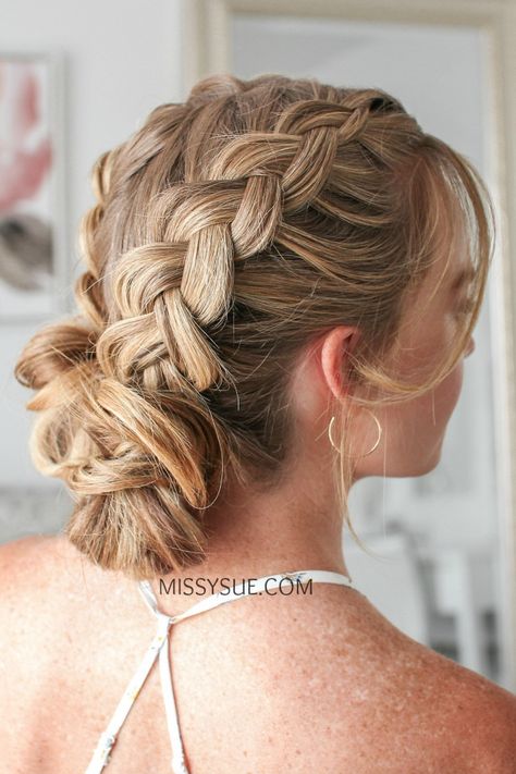 Dutch Braid Bun, Dutch Braid Updo, Two Dutch Braids, Cute Prom Hairstyles, Double Dutch Braid, Dutch Braid Hairstyles, Double Dutch, Braided Bun Hairstyles, Hair Knot