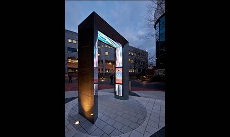 Street Activation, Gateway Signage, Solar Canopy, City Entrance, Entrance Arch, Northeastern University, Outdoor Signage, Environmental Graphic Design, Tv Set