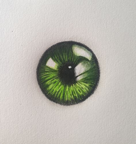 Drawing of a green human eye. Done using coloured pencils Eye Colour Drawing, Green Eye Drawing, Eye Sketch, Green Eye, Drawing Stuff, Sketchbook Ideas, Coloured Pencils, Book Art Drawings, Eye Art