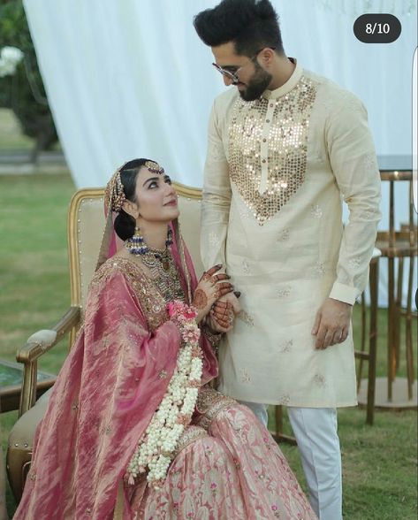 Sara Khan Wedding Pics, Pakistani Wedding Photoshoot, Pakistani Photoshoot, Bridal Gharara Pakistani, Sarah Khan Wedding, Sarah Falak, Wedding Gharara, Bridal Gharara, Bride Groom Photoshoot