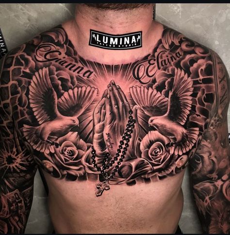 Chest Piece Tattoo Men Design, Traditional Chest Tattoo, Chest Tattoo Drawings, Mens Body Tattoos, Full Chest Tattoos, Leg Sleeve Tattoos, Best Leg Tattoos, Black Men Tattoos, Leg Tattoo Ideas