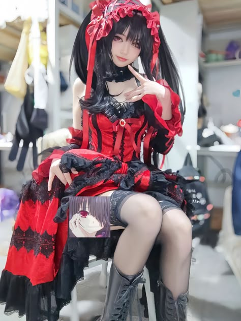 Kurumi Cosplay, Tokisaki Kurumi, Anime Stories, Sailor Moon Art, Cosplay Dress, Pose Reference Photo, I Love Anime, Kawaii Girl, Dark Fantasy Art