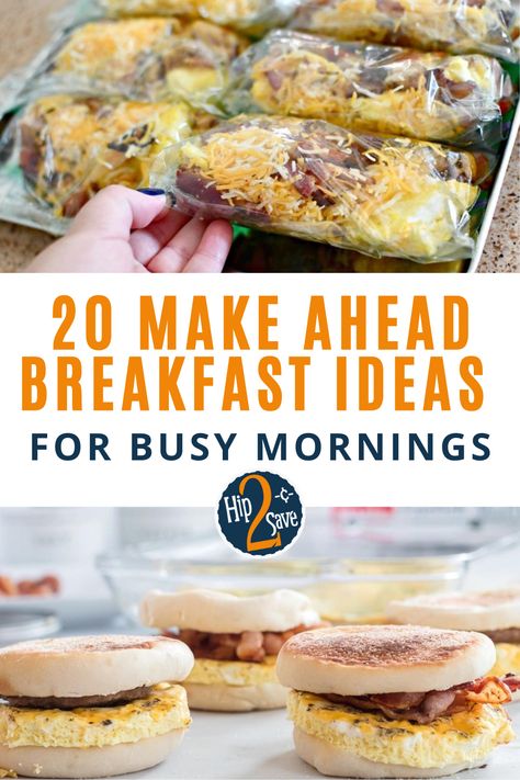 These breakfast ideas will save you time, especially on those busy mornings. Here are 20 meal prep breakfast recipes that are great for a quick and easy breakfast. Easy Prep Ahead Breakfast, School Breakfast Ideas To Go, Camping Premade Breakfast, Easy Breakfasts On The Go, Quick Camping Breakfast Ideas, Quick Premade Breakfast Ideas, Easy Weekday Breakfast Ideas, Easy Reheat Breakfast Ideas, Easy Breakfast On The Go Make Ahead