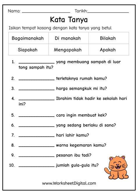 Soal Tk, Kertas Kerja Prasekolah, Preschool Activities Printable, Free Worksheets For Kids, Malay Language, Kindergarden Activities, Language Worksheets, Bahasa Melayu, Free Worksheets