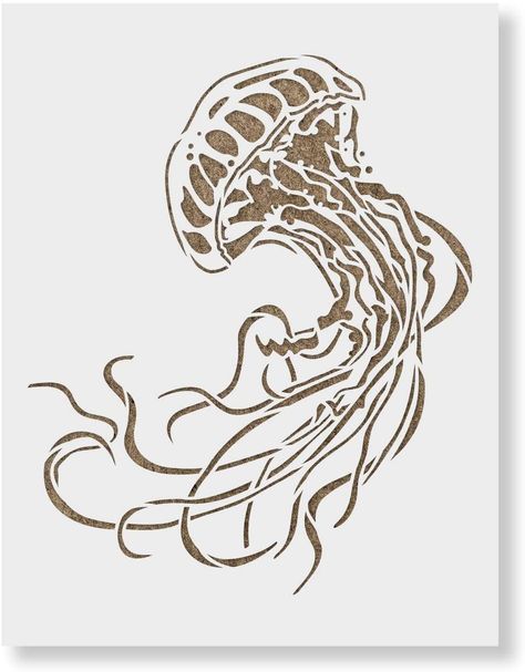 Jellyfish Stencil, Medusa Animal, Animal Stencil Art, Jellyfish Jewelry, Jellyfish Photography, Jellyfish Illustration, Jellyfish Decorations, Jellyfish Drawing, Cool Stencils