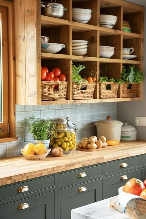 32 Open Shelving Kitchen Ideas That Blend Storage and Style Open Cabinet Kitchen Ideas, Open Cupboards Kitchen, Open Cabinets In Kitchen, Open Cabinet Kitchen, Open Shelf Kitchen Ideas, Open Kitchen Cabinets Ideas, Open Shelf Kitchen, Kitchen Shelving Ideas, Shelving Kitchen Ideas