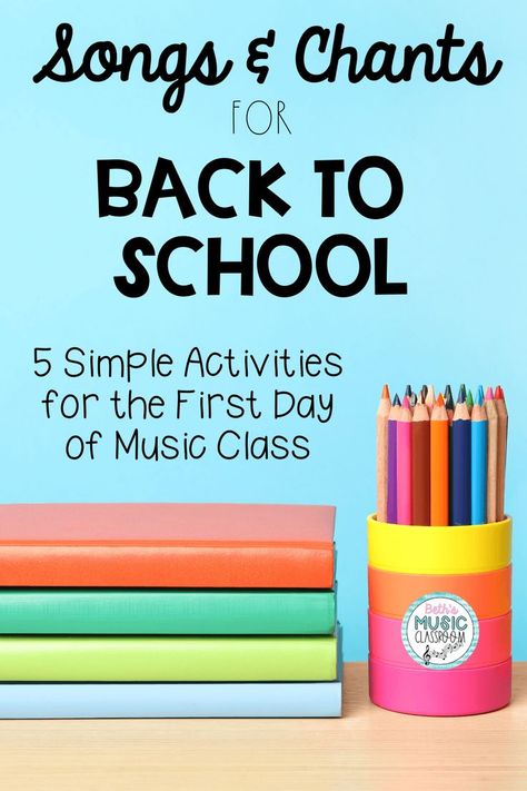 First Day Of School Songs Highschool, Back To School Songs, Kindergarten Music Class, Preschool Music Activities, Welcome Songs, General Music Classroom, Music Class Activities, Kindergarten Music, Elementary Music Class