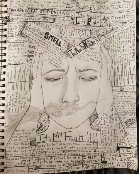 Self Destroy Art, In My Head Drawing, Insurcurity Drawings, Inside Head Drawing, Get Out Of My Head Art, Inside My Head, What Is Going On Inside Your Head, I Don't Know Who I Am Drawing, Voices In Your Head Art