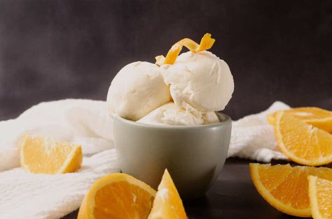 Orange Creamsicle Ice Cream Orange Creamsicle Ice Cream Recipe, Creamsicle Ice Cream Recipe, Meyer Lemon Recipes, Lemon Ricotta Cookies, Sherbet Recipes, Mousse Dolce, Lemon Sherbet, Lemon Dessert Recipes, Lemon Ricotta