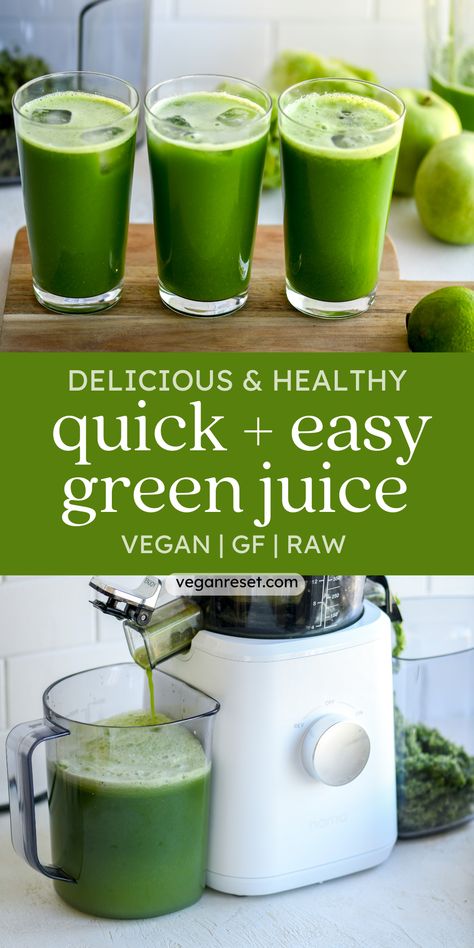 Green Vegetable Juice Recipes, Green Juice For Energy, Juices With Kale, Healthy Green Juice Recipes Breakfast, Breakfast Juice Recipe, Juice Recipes For Juicer, Morning Green Juice Recipes, Daily Green Juice, Homemade Juice Recipes Healthy