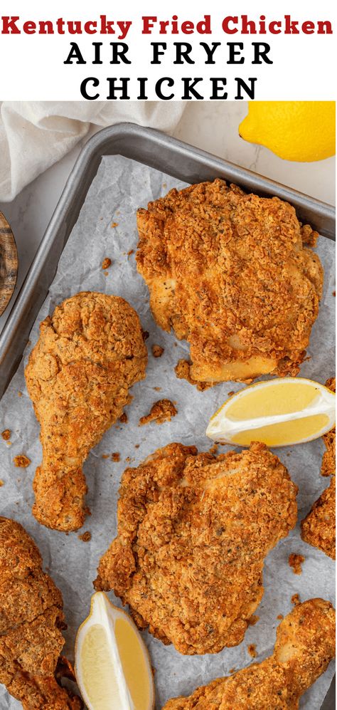 The Best Air Fryer KFC Chicken Copycat Recipe Kfc Air Fryer Chicken, Buttermilk Marinated Chicken, Kfc Chicken Recipe, Air Fryer Fried Chicken, The Best Air Fryer, Air Fryer Cooking Times, Kfc Chicken, Best Air Fryer, Air Fried Chicken