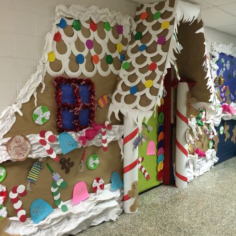 Gingerbread door decorating contest! Gingerbread Cubicle, Gingerbread Door, Christmas Desk Decorations, Holiday Boards, Office Christmas Gifts, Cool Gingerbread Houses, Holiday Door Decorations, Christmas Door Decorating Contest, Christmas Classroom Door