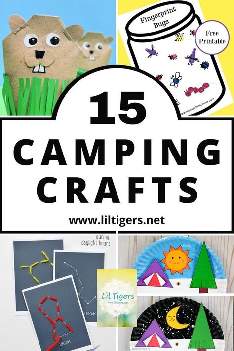 Are you getting ready for your first camping trip? Then try one of our 15 fun camping crafts with your kids and get excited. See the full list here. #campingcrafts #campingactivities Camping Craft Ideas For Kids, Camping Arts And Crafts, Camping Crafts For Toddlers, Camping Crafts Preschool, Camp Kindergarten, Tent Craft, Camping Preschool, Beaver Scouts, Camping Theme Preschool