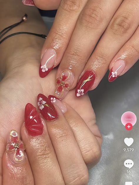 Black And Red Flower Nails, Almond Nails Pink, Orchid Nails, College Math, Bday Nails, Summer Cruise, Acrylic Toe Nails, Math Notes, October Nails