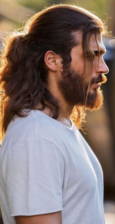 Long Hair And Beard, Man With Long Hair, Long Hair Beard, Mens Hairstyles Thick Hair, Men's Long Hairstyles, Beard Hairstyle, Long Hair Wedding Styles, Grow Long Hair, Corte De Cabelo Masculino