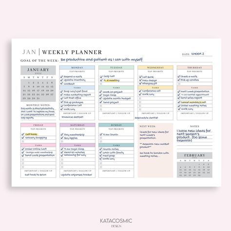 Horizontal Weekly Planner Layout, Work Planner Ideas, Weekly Planner Layout, Study Planner Free, Work Schedule Template, Weekly Work Planner, Weekly Dashboard, Weekly Planner Ideas, Weekly Planner Pdf