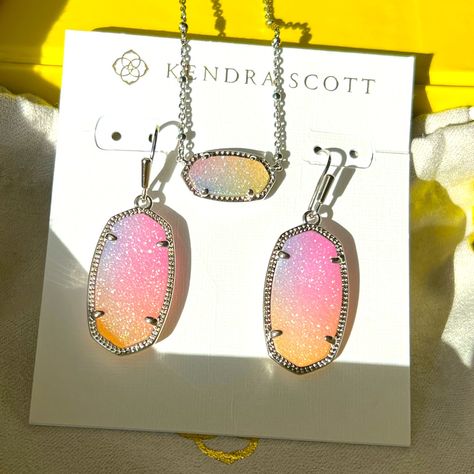 New With Tags Kendra Scott Dani Drop Earrings Gold - Pink Watercolor Drusy Comes From A Smoke Free Pet Free Home! Comes With Original Box And Drawstring Dust Bag. Kendra Scott Silver, Drop Earrings Silver, Drop Earrings Gold, Kendra Scott Jewelry, Pink Watercolor, Silver Drop Earrings, Gold Drop Earrings, Matching Necklaces, Kendra Scott