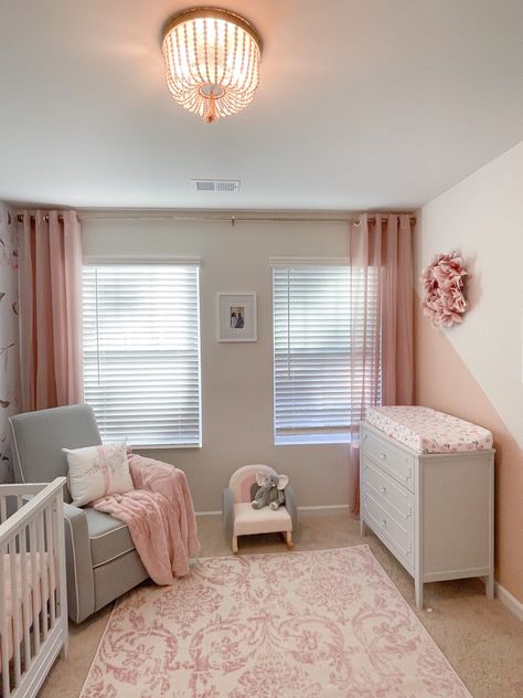 Nursery Room Pink And Gray, Pink Grey And Tan Nursery, Pink Gray Nursery Ideas, Neutral Dusty Pink Nursery, Pink Brown Grey White Bedroom, Pink White And Gray Nursery, White Grey And Pink Nursery, Gray Pink Nursery, Light Pink And Grey Nursery