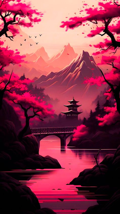 Sakura Cherry Blossom Tree World iPhone Wallpaper 4K - iPhone Wallpapers : iPhone Wallpapers Japanese Cherry Blossom Tree Wallpaper, World Iphone Wallpaper, Benjamin Lacombe, Cute Easy Paintings, Explore China, Anime World, Amoled Wallpapers, Mystical Places, Japanese Art Prints