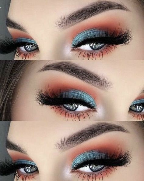 September Makeup, Orange Eye Makeup, Maquillage On Fleek, Bridal Eye Makeup, Cute Eye Makeup, Brushes Makeup, Eye Makeup Designs, Colorful Eye Makeup, Stunning Makeup