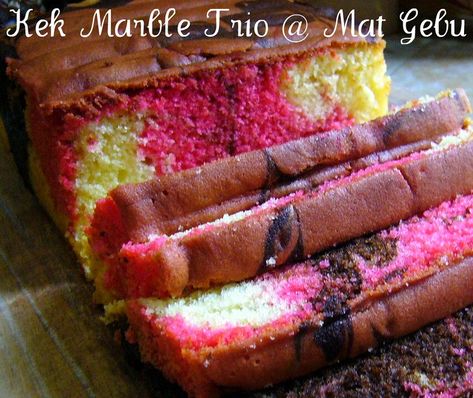 Kek Marble Trio | mat_gebu | Flickr Kueh Raya, Durian Cake, Cake Boss Recipes, Cake Marble, Biskut Raya, Butter Cakes, Kuih Raya, Kek Lapis, Resipi Kek