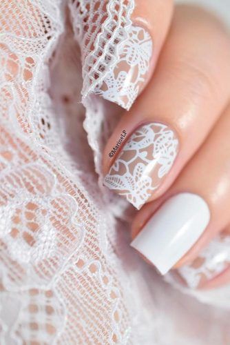 39 Exquisite Ideas Of Wedding Nails For Elegant Brides Vintage Wedding Nails, Nail Art Mariage, Pink Wedding Nails, Sports Nails, Nails Bridesmaid, Nails For Bride, French Manicure Designs, Lace Nails, Wedding Nail