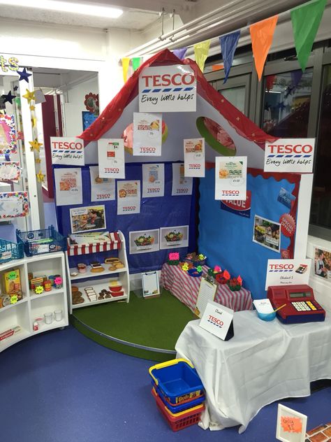 Shop Role Play Area, Classroom Role Play Areas, Role Play Shop Ideas, Supermarket Role Play Area, Role Play Ideas Eyfs, Domestic Role Play Eyfs, Role Play Corner Ideas, Supermarket Role Play Eyfs, Home Role Play Area Eyfs