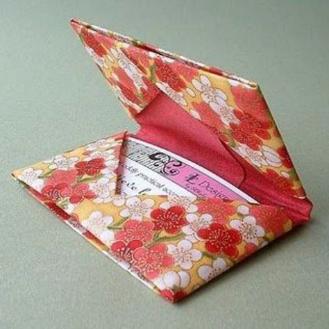 Origami Busta, Origami Card, Origami Wallet, Box Origami, Origami Cards, Origami Gifts, Tutorial Origami, Fabric Origami, Folding Origami