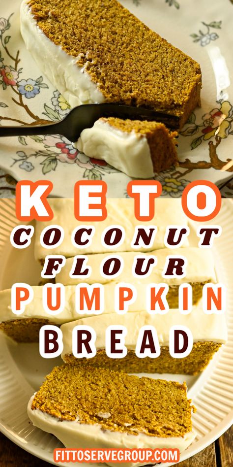 If you're looking for the perfect way to celebrate pumpkin season, look no further! This keto coconut flour pumpkin bread is features warm spices like cinnamon, nutmeg, ginger, and clove for the ultimate low-carb coconut flour pumpkin bread! gluten-free pumpkin bread| nut-free pumpkin bread Keto Pumpkin Coconut Flour Recipes, Easy Keto Pumpkin Bread, Pumpkin Bread Made With Coconut Flour, Keto Pumpkin Bread Coconut Flour, Keto Pumpkin Muffins Coconut Flour, Coconut Flour Pumpkin Recipes, Keto Desserts With Coconut Flour, Bamboo Flour Keto Recipe, Pecan Flour Recipes