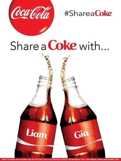 Share a Coke & a Smile! #shareacoke Share A Coke, Creative Ads, Hot Sauce Bottles, Corporate Events, A Smile, Coca Cola, Juice, Packaging