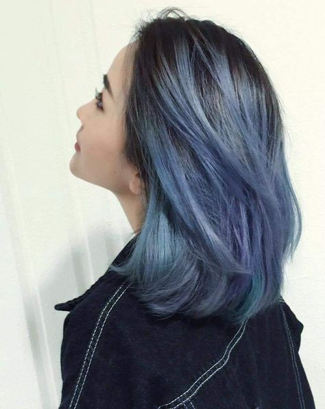 Bleaching Hair Ideas, Faded Blue Hair, Ash Blue Hair, Hair Trends 2020, Hair Color Ideas For Asian, Blue Hair Color, Hair Color Asian, Blue Ombre Hair, Korean Hair Color