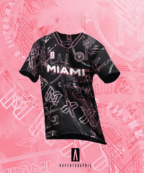 CF INTER MIAMI - Kit Concept on Behance Jersey Design Football, Inter Miami Jersey, Football Kit Design, Football Branding, Miami Jersey, Football Jersey Design, Sports Apparel Design, Football Logo Design, Football Shirt Designs