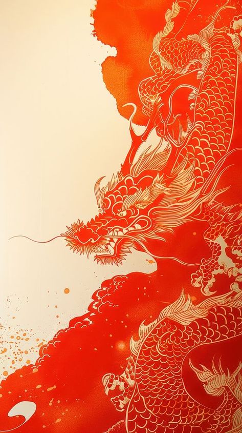 Asian Dragon Aesthetic, Iphone Wallpaper Dragon, Chinese Art Wallpaper, Wallpaper Iphone Dragon, Dragon Iphone Wallpaper, Red Dragon Wallpaper, Chinese Dragon Wallpaper, Red Japanese Dragon, Red Iphone Wallpaper