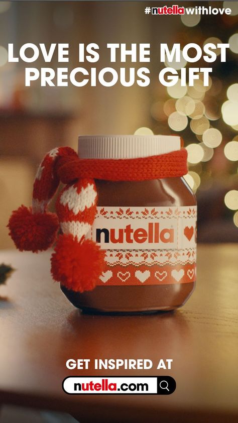 Mini Nutella Gift Ideas, Nutella Gift Ideas, Nutella Gift, Christmas Jar Ideas, Nutella Gifts, Nutella Christmas, Glass Jar Crafts, Mini Nutella, Christmas Sleepover