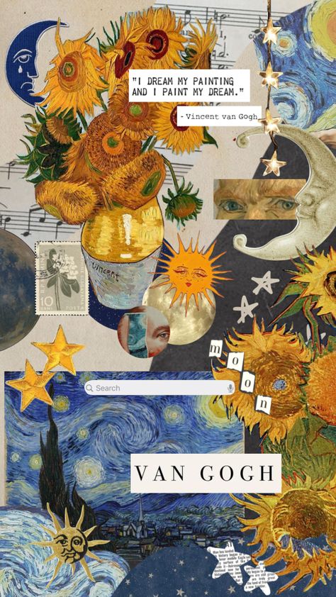 #starrynight #vangogh #sunflowers Starrynight Vangogh, Van Gogh Drawings, فنسنت فان جوخ, Van Gogh Wallpaper, Mario Memes, Digital Art Software, Bauch Tattoos, Arte Van Gogh, Photographie Inspo