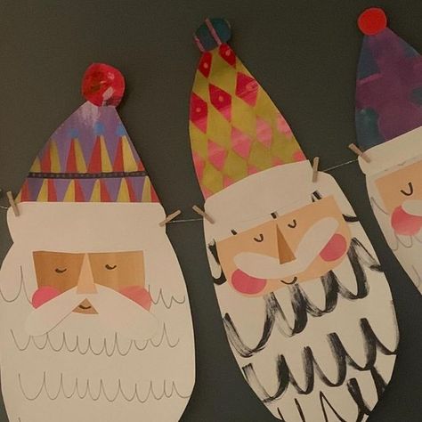 Little Artists | Art Education projects with a difference on Instagram: "ONE WEEK TO GO, HO HO! Our Santa Cut Out tutorial is available for one more week! The ultimate Christmas collage project for creative, festive fun ~ bunting, decorations, cards, wrapping paper 🎅🏼🎄✨ this is such a fun project! Don’t miss out. You can sign up and access this tutorial (and many others) by following the link in our bio #santa #christmasart #christmascollage #christmas #christmascraftsforkids #christmascrafting #arteducation #artforkids #artprojectsforchildren #teachingart #artclassroom #artactivity #artactivitiesforkids #artteacher #artteaching #artteachingideas #primaryart #primaryartteacher #arttutorial #arttutorials #creativekids #arteducationmatters #iteachart #elementaryart #elementaryartteacher # Holiday Art Projects For Middle School, One Day Christmas Art Projects, Santa Art For Kids, Santa Directed Drawing, Kids Christmas Art Projects, Christmas Crafts For 4th Graders, Santa Art Projects For Kids, Preschool Christmas Art, Construction Paper Christmas Crafts