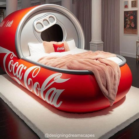 The Ultimate Guide to Coca-Cola Shaped Bed: A Unique Addition to Your Home Funky Beds, Strange Furniture, Weird Chairs, Bedroom Fancy, Unusual Beds, Weird Furniture, Crazy Home, Retro Bed, Unusual Furniture