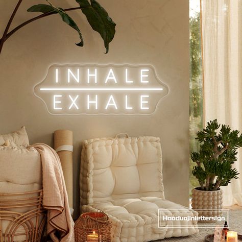 #NeonLightSigns #BrightIdeas #NeonSigns #BrightIdeas Yoga Salon Design, Healing Office Space, Massage Decor Ideas, Massage Studio Design, Massage Studio Ideas, Therapy Clinic Interior Design, Spa Decoration Ideas, Spa Room Decor Ideas, Massage Room Ideas Decor