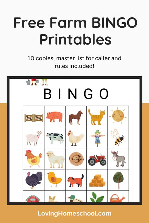 Farm Bingo, Bingo Printable Free, Farm Animals Games, Custom Bingo Cards, Farm Animals Activities, Bingo Card Template, Bingo Games For Kids, Free Bingo Cards, Bingo For Kids