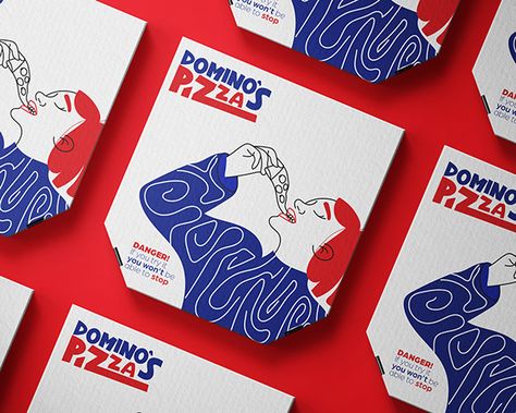 Funky Branding, Pizza Station, Pizza Box Design, Pizza Branding, Re Design, Pizza Logo, Pizza Design, Dessert Packaging, Dominos Pizza