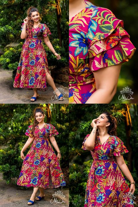 Bathik Frock Designs For Women, Big Size Fashion Dress, Butterfly Pattern Dress, Dress Hawaiian Style, Xl Mode, New Dress Pattern, Printed Dresses Fashion, Island Style Clothing, Hawaiian Print Dress