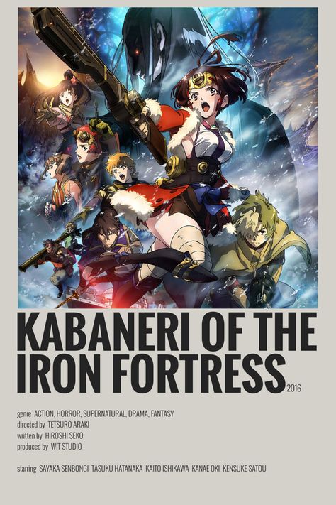 Kabaneri Of The Iron Fortress Poster, Kabaneri Of The Iron Fortress Wallpaper, Kabenari Of The Iron Fortress, Minimalist Anime Poster, Kabaneri Of The Iron Fortress, Minimalist Anime, Iron Fortress, Anime Suggestions, Animes To Watch