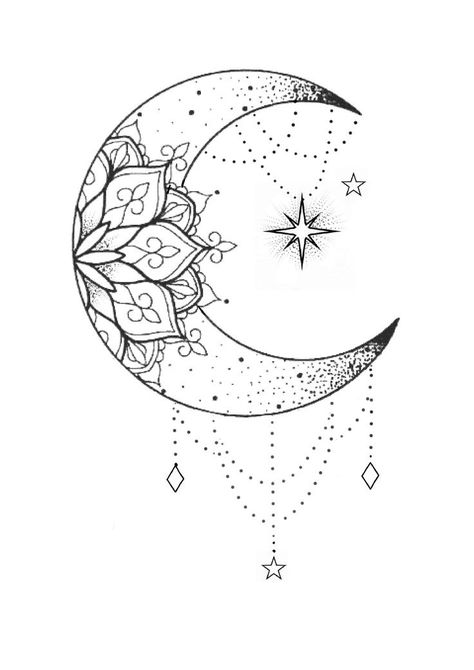 Moon And Stars Mandala Tattoo, Moon And Mandala Tattoo, Mandala Star Tattoo Design, Boho Mandala Tattoo, Mandala Moon Tattoo Design, Boho Arm Tattoos For Women, Sun Moon Mandala Tattoo, Sun Moon Star Tattoos, Celestial Tattoo Ideas For Women