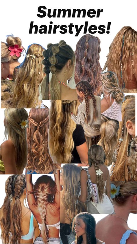 4th Of July Hairstyles For Medium Hair, Mama Mia Inspired Hairstyles, Island Hairstyles Braids, Hairstyles To Wear To The Pool, Mexico Braids Hair, River Day Hairstyles, Long Hair Beach Hairstyles, Islander Hairstyles, Hairstyles For A Pool Party