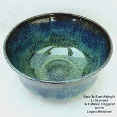 Glaze Layering Combinations, Ceramic Glaze Combinations, Blue Midnight Glaze, Bowl Glaze Ideas, Mayco Glaze Combinations, Glaze Techniques, Glaze Layering, Ceramics Bowls Designs, Bowls Ceramic