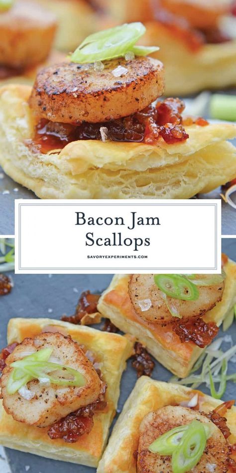 Appetizers Gourmet, Appetizers Videos, Scallop Appetizer, Puff Pastry Recipes Appetizers, Appetizers Seafood, Seafood Appetizers Easy, Gourmet Seafood, Puff Dessert, Puff Pastry Appetizers