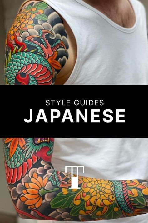 Japanese Style Forearm Tattoo Men, Mens Sleeve Tattoo Ideas Japanese, Irezumi Tattoos Sleeve For Men, Four Elements Tattoo Sleeve, Japanese Style Tattoo Sleeve Men, Japanese Traditional Tattoo Sleeve Men, Japanese Tebori Tattoo, Traditional Japanese Dragon Tattoo Sleeve, Japanese Sleeve Tattoos Color