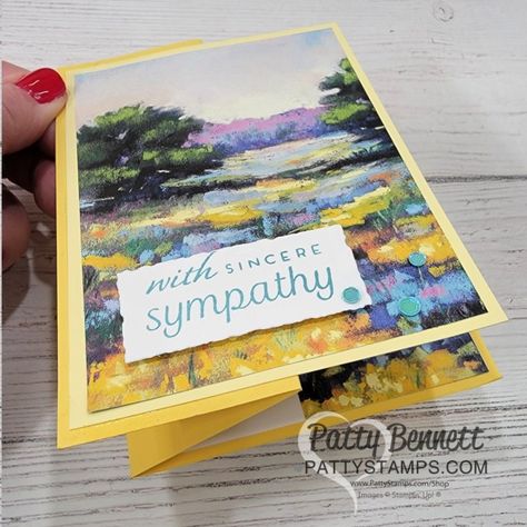 Symphaty Cards, Paper Card Design, Stampin Up Sympathy Cards, Card Design Ideas, Patty Bennett, Designer Paper Cards, Sympathy Cards Handmade, Fancy Fold Card Tutorials, Card Making Templates