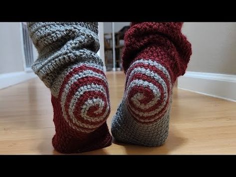 How to Crochet the Spiral Socks | Learn to Crochet - YouTube Socks Crochet Pattern Free Easy, Sock Crochet Pattern Free, Crochet Socks Free Pattern, Crochet Socks Tutorial, Crochet Stocking, Crochet Socks Pattern, Easy Crochet Patterns Free, Yarn Craft, Moms Crafts