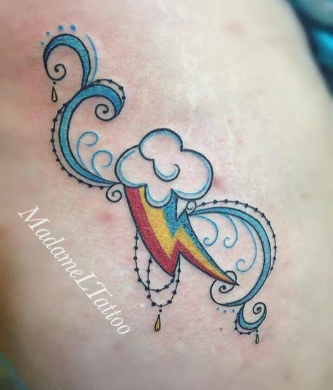 Rainbow Dash cutie mark. My little pony tattoo Flutter Shy Cutie Mark Tattoo, Princess Luna Cutie Mark Tattoo, Flutterbat Cutie Mark Tattoo, Rainbow Dash Cutie Mark Tattoo, Rainbow Dash Tattoo, Mlp Tattoo Ideas, My Little Pony Tattoo Cutie Mark, Rainbow Dash Tattoo Ideas, Mlp Tattoo